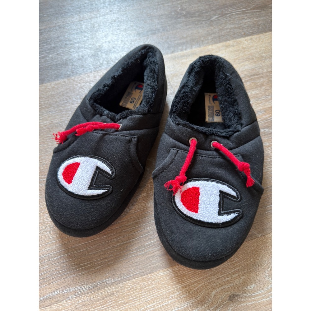 Champion University II Slippers Mens Black Hoodie House Shoes CP100147M Size 9